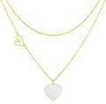 Linawe Layered Choker Heart Pendant Necklace for Women Trendy, Gold/Silver/Rose Gold Chain Stainless Steel Stacked Necklaces, Double Heart Necklace Y2K Preppy Jewelry