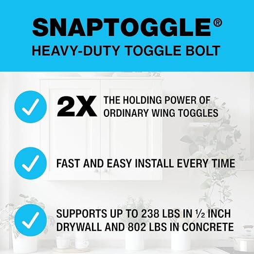 TOGGLER SNAPTOGGLE Toggle Bolt 3/16-24 UNC, 100 Pack, Round Head | Heavy-duty - Image 4