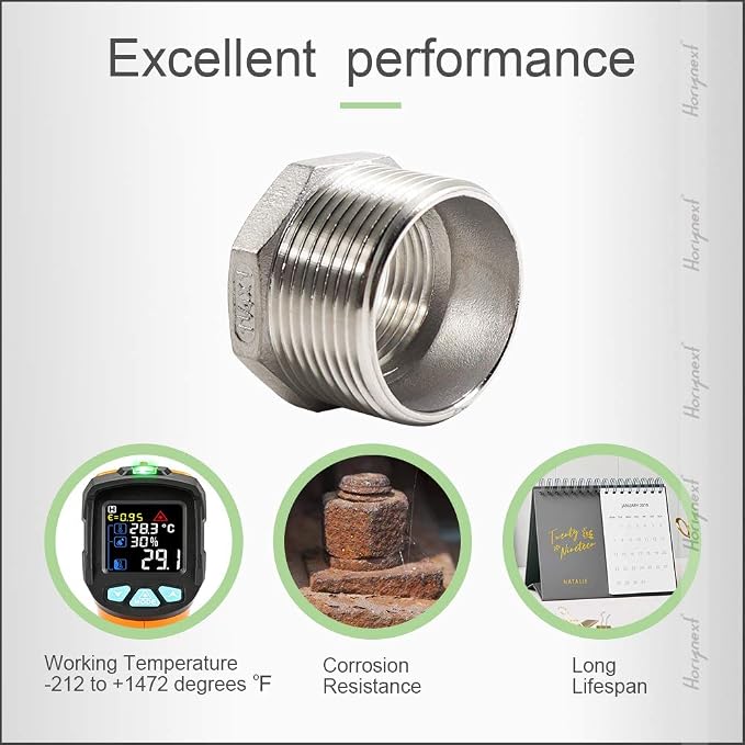 Reducing Bushing Pipe Adapter 1-1/4 MIP x 1 FIP, 304 SS，1 Pc | Adapts a 1-1/4 - Image 3