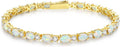 FANCIME 14K Gold Plated Birthstone Bracelets 4mm Sterling Silver Tennis Bracelets Gold Bracelets Birthday Jewelry Gifts for Women 7"
