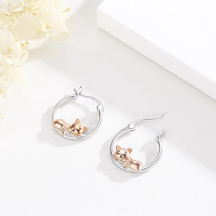 JUSTKIDSTOY Hypoallergenic Panda/Unicorn/Hummingbird/Dolphin Hoop Earrings for Women 925 Sterling Silver Animal Huggie Hoop Earrings Jewelry Gifts for Sensitive Ears