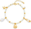 Gold Charm Bracelet for Women Boho Adjustable Shell Starfish Bracelet Summer Beach Ocean Statement Bracelets