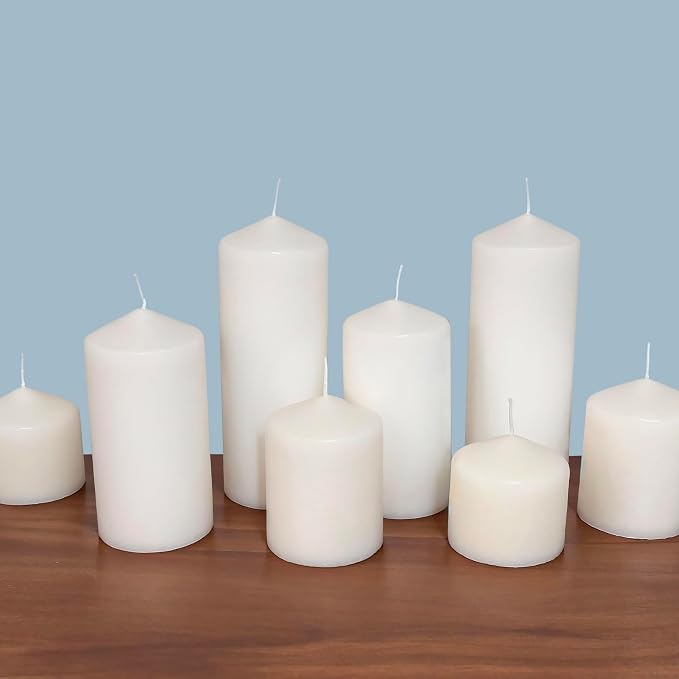 Stonebriar 3 Pack Tall 3 x 3 Inch 18 Hour Long Burning Unscented White Wax - Image 6