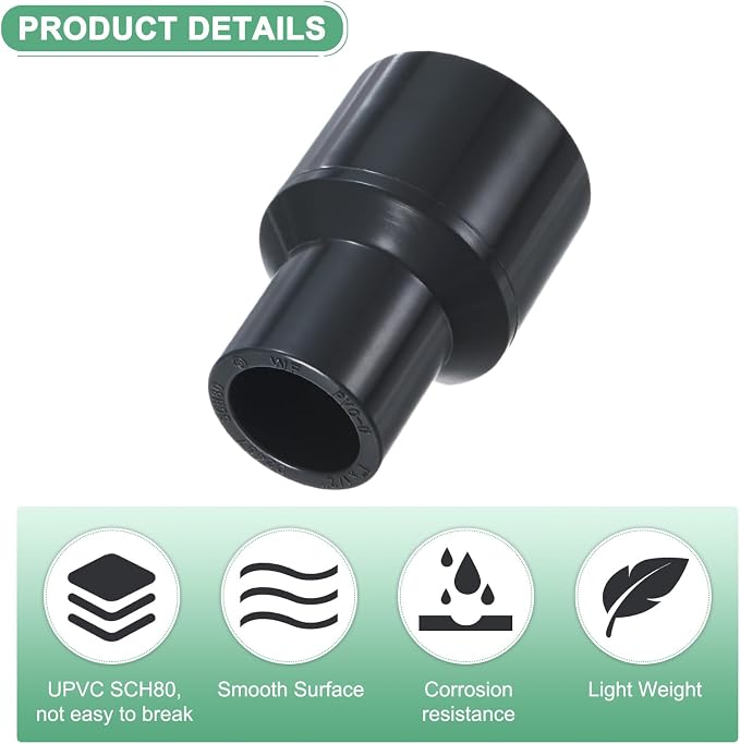 M METERXITY 4-Pack UPVC Reducer Pipe Fitting - Image 2
