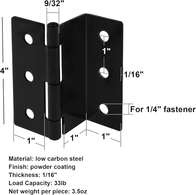 GBGS 6 Pack Offset Hinges fits 1" Thick Panel, - Image 2