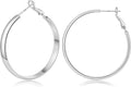 Gacimy 14K Gold Plated Hoop Earrings for Women, 14k Real Gold Plated with 925 Sterling Silver Post, Hypoallergenic Lightweight Thick Hoops Earrings for Women Trendy