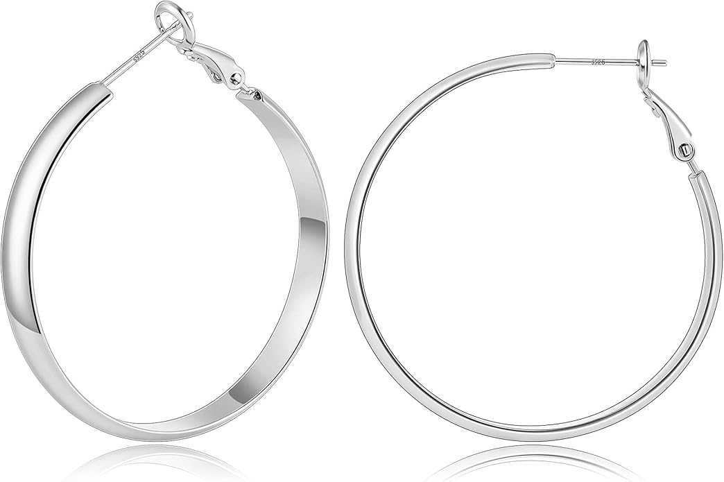 Gacimy 14K Gold Plated Hoop Earrings for Women, 14k Real Gold Plated with 925 Sterling Silver Post, Hypoallergenic Lightweight Thick Hoops Earrings for Women Trendy