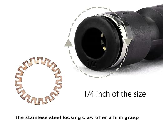 zjxed 1/4" OD x 1/4" OD Straight Pneumatic Connector, Push to Connect fittings - Image 4