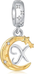 925 Sterling Silver Letter Charms fit Pandora Charms Bracelets fit Women Christmas Birthday Gift