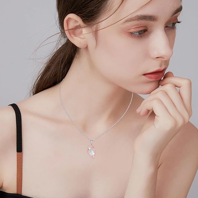Couple Necklace S925 Sterling Silver for Women Men Mother and Daughter Matching Necklace Jewelry Gifts Birthday Valentine's Day Christmas Thanksgiving