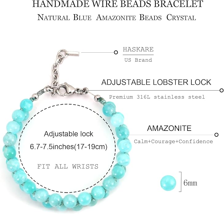 HASKARE Real Crystal Bracelet Women Valentine Day Gift for Her, Real Malachite Handmade Bracelets Gift for Mom from Daughter, Premium Gemstone Protection Gift for Women Healing Anxiety Relief