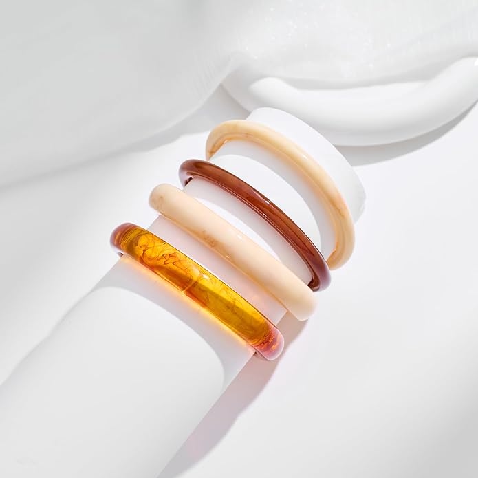Acrylic Resin Bangles Bracelets for Women Wide Irregular Geometric Wristband Statement Bracelet Punk Chunky Acrylic Resin Bangle