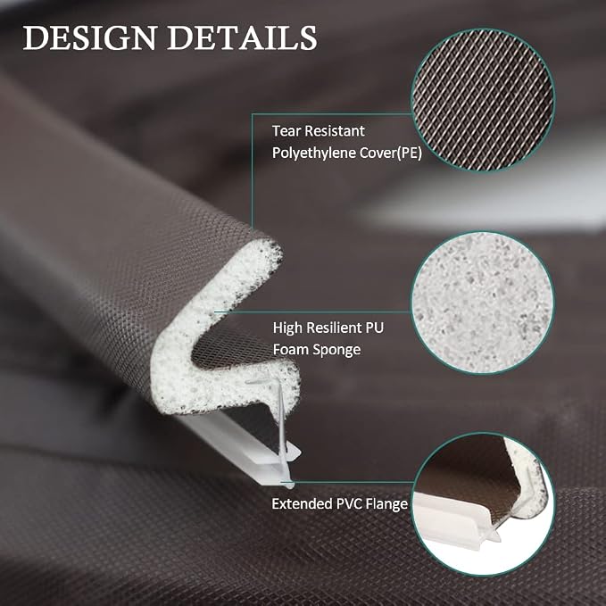 LSGCQ Kerf Weather Stripping for Door Seal Strip, 26 Ft, Front Door Seal Strip - Image 3