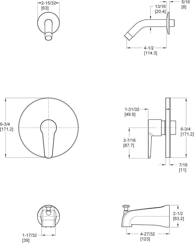 Pfister R89040B Pfirst Modern Valve Only Trim in Matte Black - Image 3