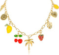 [3 Trendy Styles] Women's Necklaces - Alloy with Glass Crystals & Pearls, Electroplated O - Link Chain, Mermaid Inspired by Fantasy Aesthetics/Bow with Y2K Sweet Charm/Cherry Fruit in the Latest Kawaii Vibe, 47cm(18.5in) Chain Length + 6.5cm(2.55in) Ex...