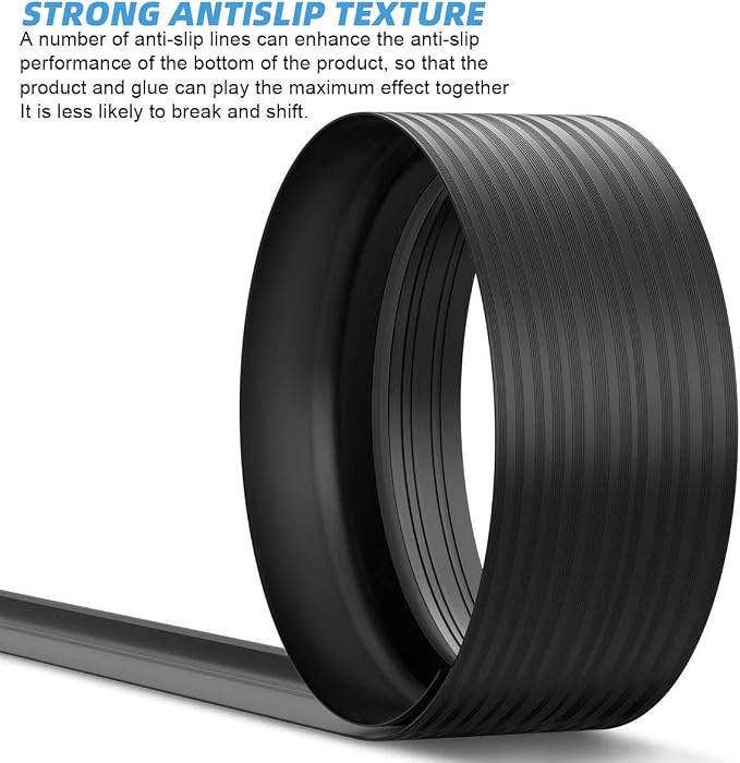 Jin&Bao Black Garage Door Threshold Seal 12FT Rubber Strip & 1 Adhesive | - Image 3