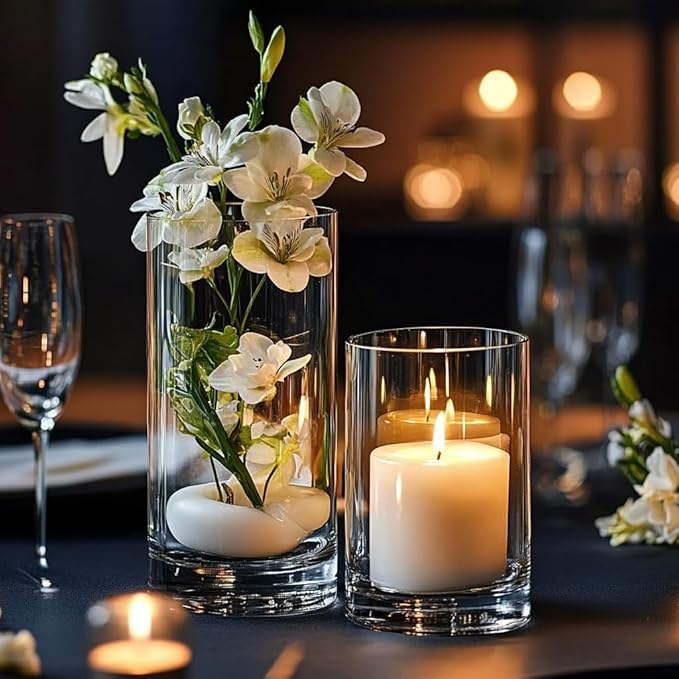 60pcs Cylinder Glass Vase for Centerpieces, 10 inch Tall Clear Flower Vase Bulk - Image 5