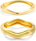 Elegance 11 designs Gold Bangles For Women Chunky Trendy Hinged Cuff Open Bracelet Wide Minimalist Bracelets Jewelry Gift