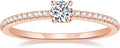 TIGRADE 1.5mm Women Eternity Ring Round Cubic Zirconia Anniversary Ring CZ Pave Promise Wedding Band Size 3-12