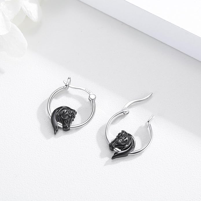 JUSTKIDSTOY Hypoallergenic Panda/Unicorn/Hummingbird/Dolphin Hoop Earrings for Women 925 Sterling Silver Animal Huggie Hoop Earrings Jewelry Gifts for Sensitive Ears
