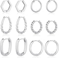 Wgoud Chunky Hoop Earrings Set 14K Gold Plated Hoop Earrings for Women Hypoallergenic, Thick Twisted Huggie Hoops Earring Set