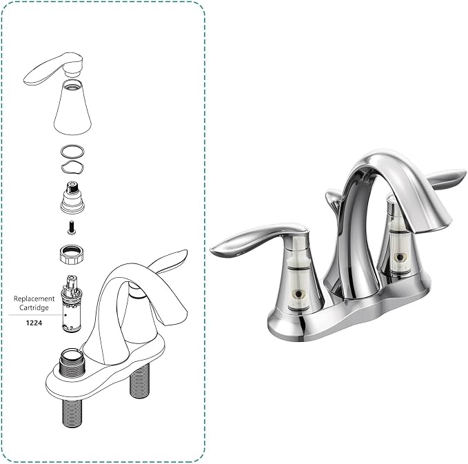1224 Cartridge with 97479 Stem Extension Kit, Faucet Repair Kit compatible with - Image 5
