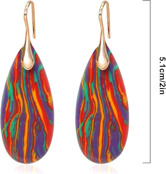 Natural Stone Earrings Waterdrop Stone Dangle Earrings for Women