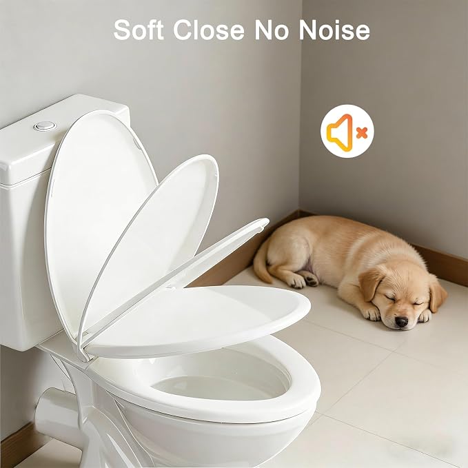 Elongated Toilet Seat Soft Close, Bottom Fixing/Top Fixing 2 Mount Way Easy - Image 4