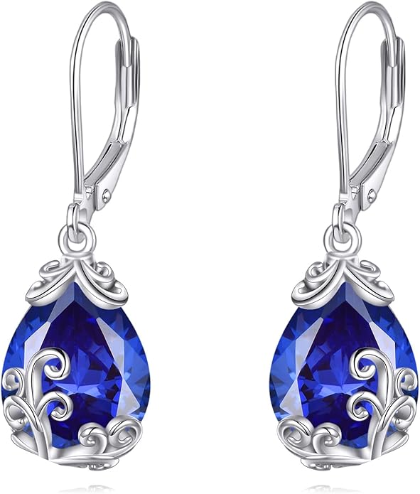 POPLYKE Celtic Filigree Teardrop Drop Dangle Earrings Sterling Silver Leverback Earrings Jewelry for Women