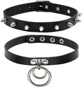 Eigso Vintage Punk Goth Studded Rivet Pu Leather Collar Choker Necklace with Spikes Adjustable
