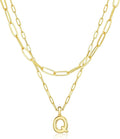 adoyi Valentines Day Gifts for Women Hers Dainty 14K Gold Plated Heart Initial Necklaces Layered Letter A-Z Pendant Necklace Stack Trendy Jewelry Birthday Valentines Day Gifts for Women Jewelry