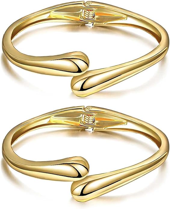 Gold Bangle Bracelets for Women Teens Trendy Chunky Adjustable Twist Cuff Bracelet Jewelry Gifts