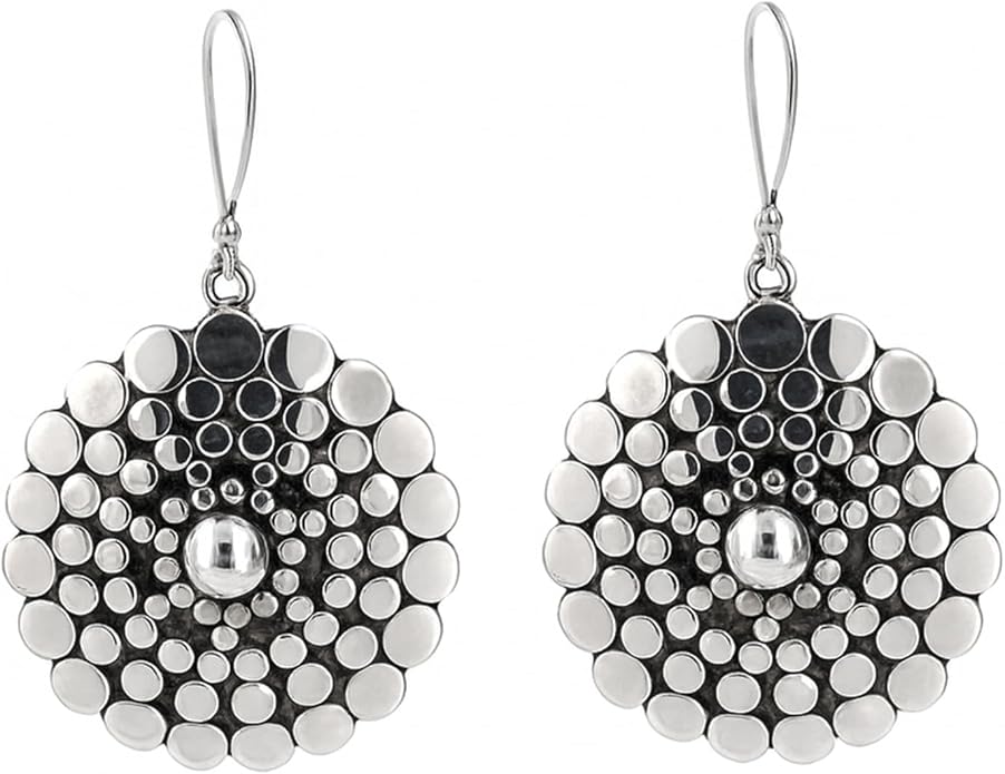 Real 925 Sterling Silver Fine Handmade Drop Dangle Earrings For Women Authentic Ethnic Tribal Boho Style Modern Fashion Unique Designer Party Jewelry Earring Jewelry By Artisans