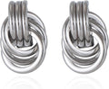 Gold/Silver Statement Geometric Earrings for Women Chunky Gold Knot Link Drop Dangle Earrings Trendy Jewelry Gift