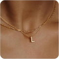 Initial Necklaces for Women, Trendy 14K Gold Plated Layered Necklace Dainty A-Z Letter Custom Name Personalized Choker Necklaces Non Tarnish Fashion Accessories Gold Jewelry Birthday Gifts for Her