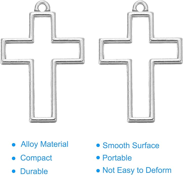 PATIKIL Alloy Open Back Bezel Pendants, Cross Shape Hollow Resin Pendant Frame for DIY Crafts Earrings Necklace Bracelet Making