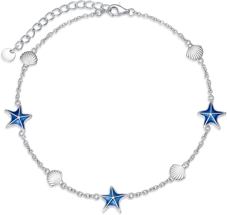 WINNICACA 925 Sterling Silver Anklets for Women Adjustable Beaded Butterfly Opal Anklet Bracelet Foot Chains Jewelry Gifts for Women Beach Birthday Christmas Gift