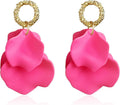 Anmpab Statement Matte Rose Flower Petal Stud Earrings for Women Dangly Floral Petal Earrings Jewelry Accessories Romantic Gifts for Her Women