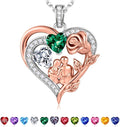 Iefil Valentines Day Gifts for Her - 925 Sterling Silver Birthstone Necklace for Women, Anniversary Birthday Gifts for Wife Girlfriend Mom