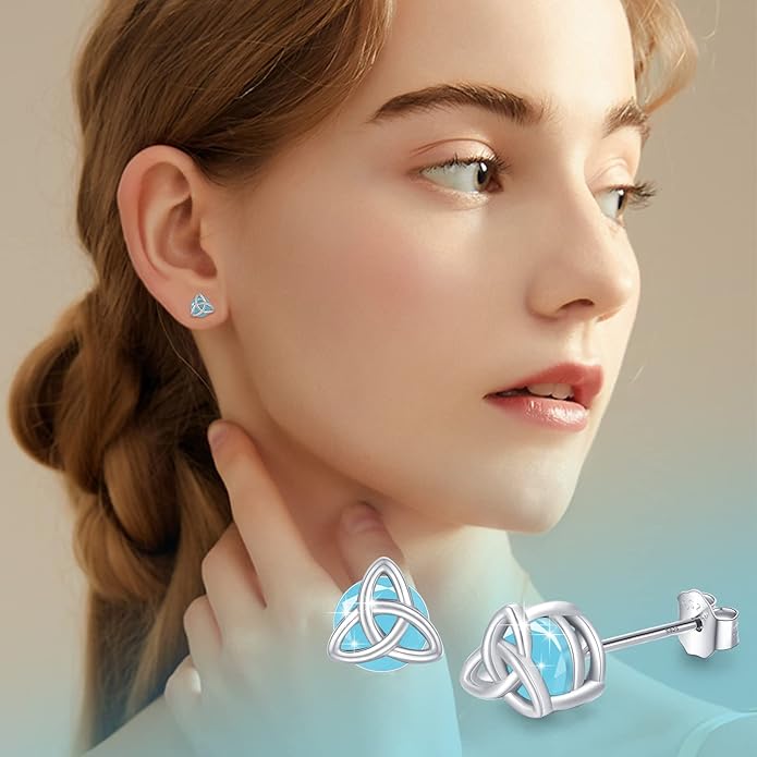MEDWISE 925 Sterling Silver Birthstone Stud Earrings for Women Birthday Jewelry Gifts for Daughter Mother Women Valentines Day Gifts for Her