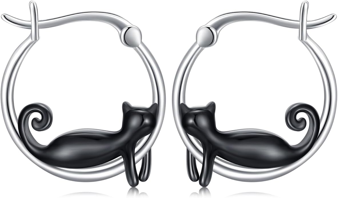 JUSTKIDSTOY Hypoallergenic Panda/Unicorn/Hummingbird/Dolphin Hoop Earrings for Women 925 Sterling Silver Animal Huggie Hoop Earrings Jewelry Gifts for Sensitive Ears