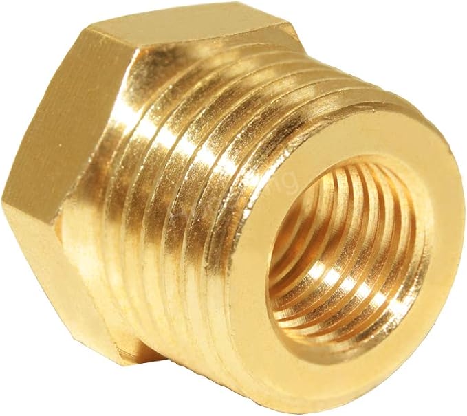 Hooshing 6PCS Brass Reducer Hex Bushing 1/2" NPT Male x 1/4" NPT Female | Heavy - Image 3