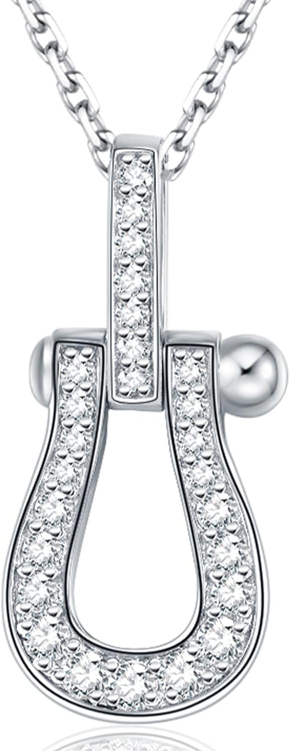 Lab Grown Diamond Necklace, Solid 925 Sterling Silver with Round Cut, Fine Jewelry for Women Anniversary Birthday Valentine’s Day Gifts