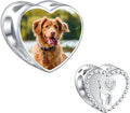 Annmors Personalized Photo Charm for Bracelet Necklaces,925 Sterling Silver Charm Love Heart Shaped Engraved Customize Picture Gift for Birthday Mother's Day Christmas,Bead Charms Jewelry for Women