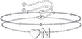 M MOOHAM Valentines Day Gifts for Kids Teen Girls -14K-Gold-Plated Heart Initial A-Z Bracelets for Women Girl Dainty Gold Bracelets Birthday Valentines Gifts for Women Her Teenage Girls Kid Teen Gift