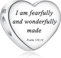 Bible Family Mom Wife Love Heart Dangle Charm 925 Sterling Silver Charms fits Bracelets and Necklace Pendant Bead Charms Jewelry Present for Women Family Friends