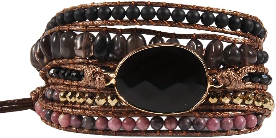 ZOSOJONA Women Wrap Bracelets Boho Natural Stone Jasper Turquoises Strand Bracelet Jewelry Collection