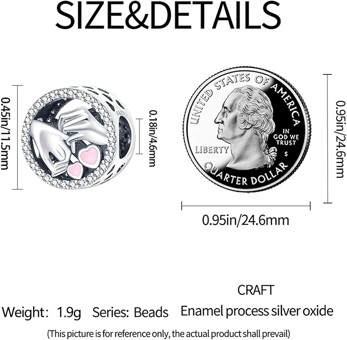 Charm Beads for Women, S925 Sterling Silver Dangle Charm Beads for European Charm Bracelet & Snake Chain Bracelets, Love Family Friendship Butterfly Pet Flower Designs, Gift Box Included