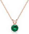 SMILEST Birthstone Necklace for Women Mom Wife, 1ct Sparkle Round Cut Birthstone Pendant 925 Sterling Silver Necklace Gifts for Women Mom Wife Friend