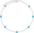 FLYOW S925 Sterling Silver Dainty Butterfly/Moonstone/Turquoise/Agate/Circle Choker Necklace Short Dainty Layered Pendant Necklace Jewelry for Women Girls